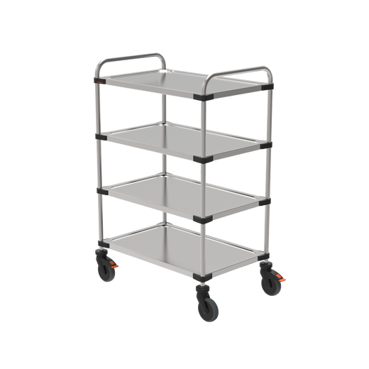 Rieber Servierwagen Edelstahl 850 - 4 Borde 800 x 500 mm montiert