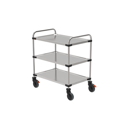 Rieber Servierwagen Edelstahl  850 - 3 Borde (800 x 500 mm) montiert