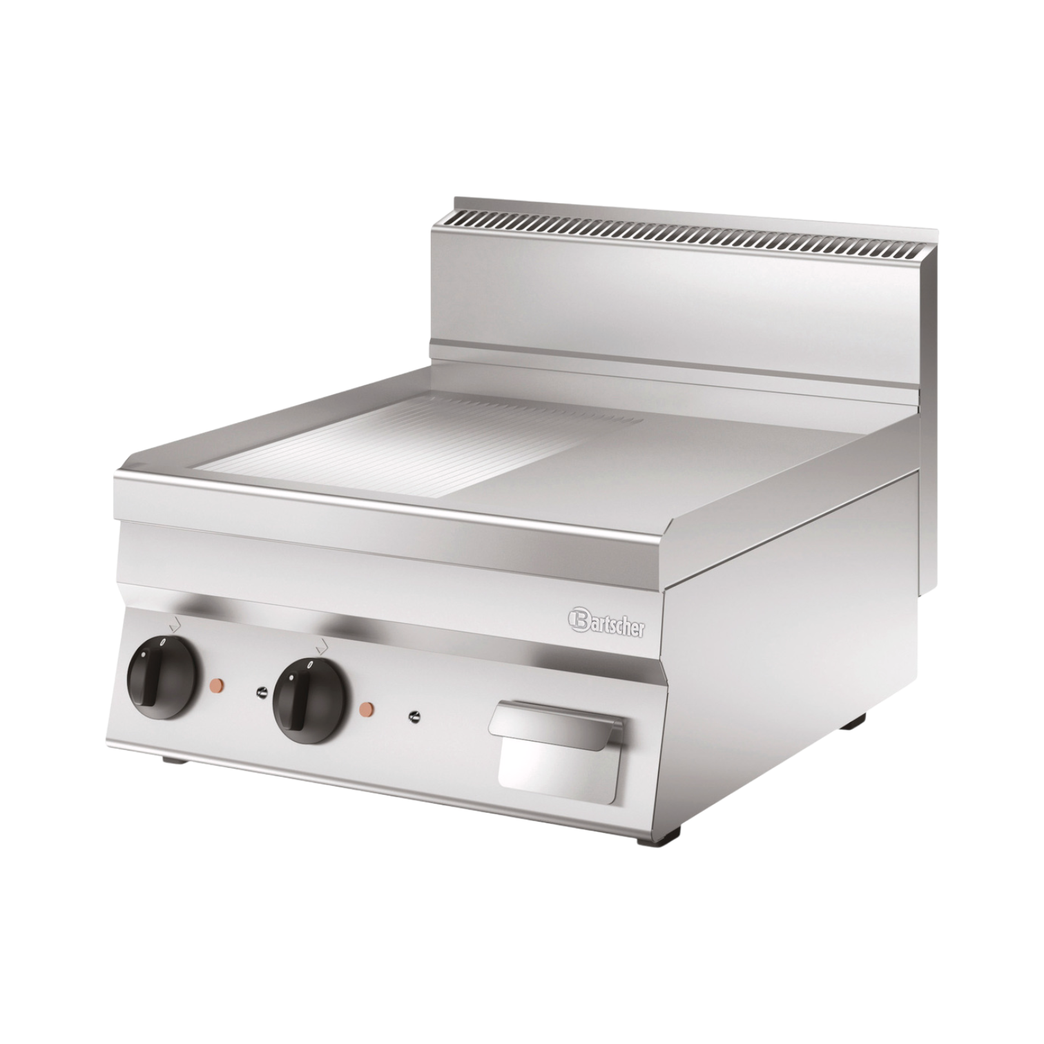 Bartscher Elektro Griddleplatte 650 600E-GR 1/2 glatt, 1/2 gerillt, Grillplatte