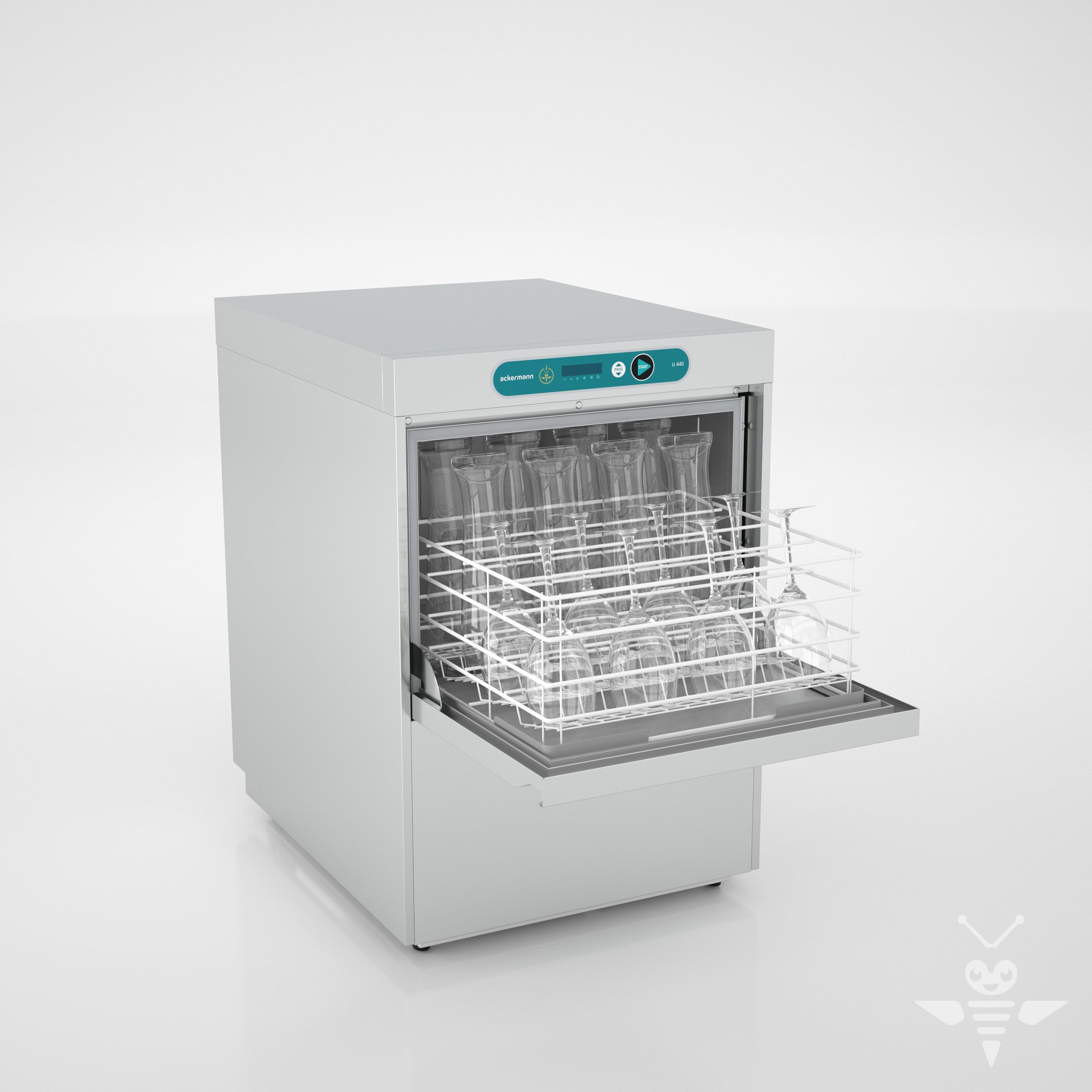 Ackermann Untertisch-Gläser- und Bistrospülmaschinen U 440 für Körbe 400x400mm 230V