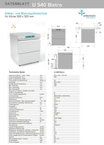 Ackermann Untertisch-Gläser- und Bistrospülmaschinen U 540 Bistro für Körbe 500x500mm 400V