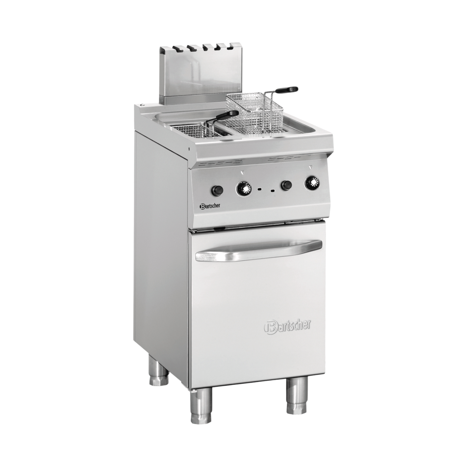 Bartscher Fritteuse Gas, 700, B400, 2x7L Doppelfritteuse
