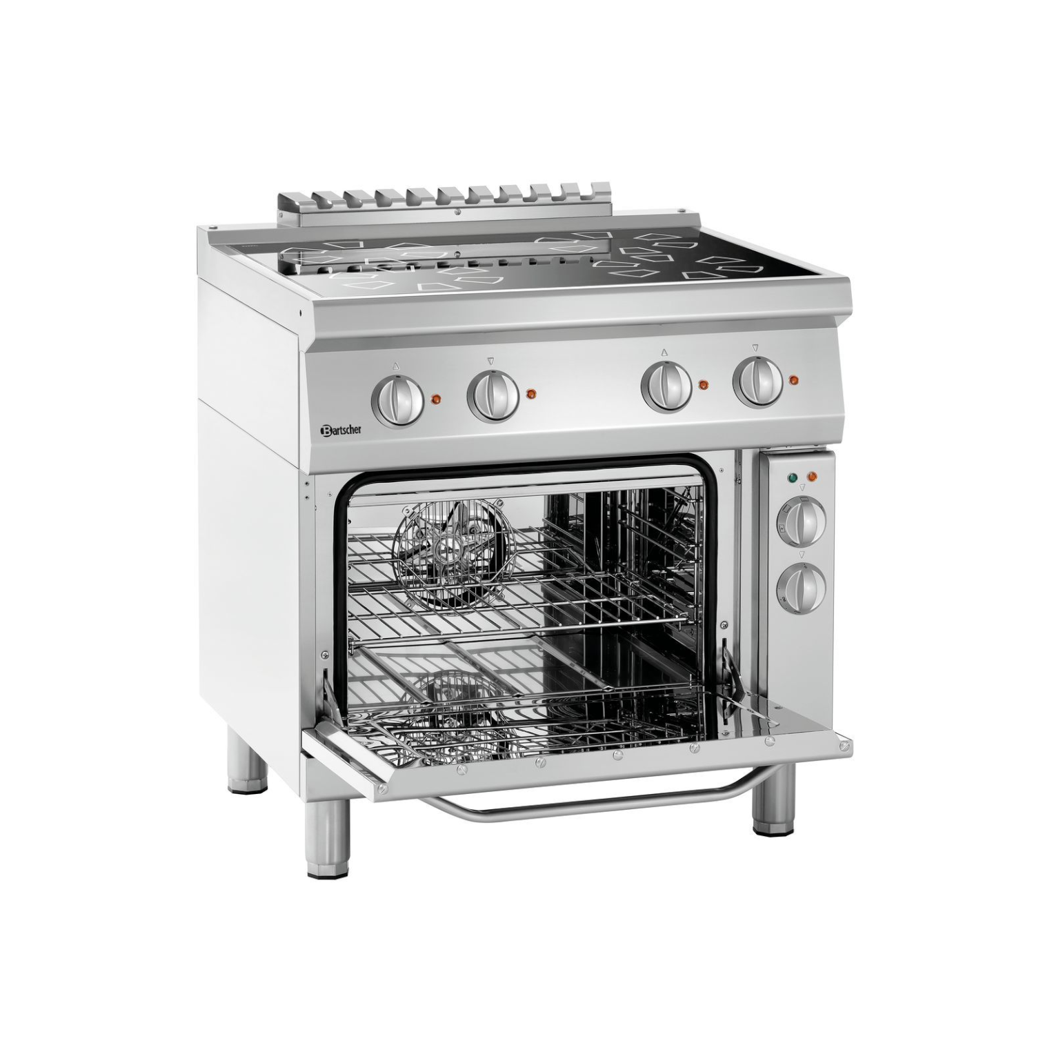 Bartscher Elektroherd 700, 4 Felder, EBO mit Umluft-Backofen
