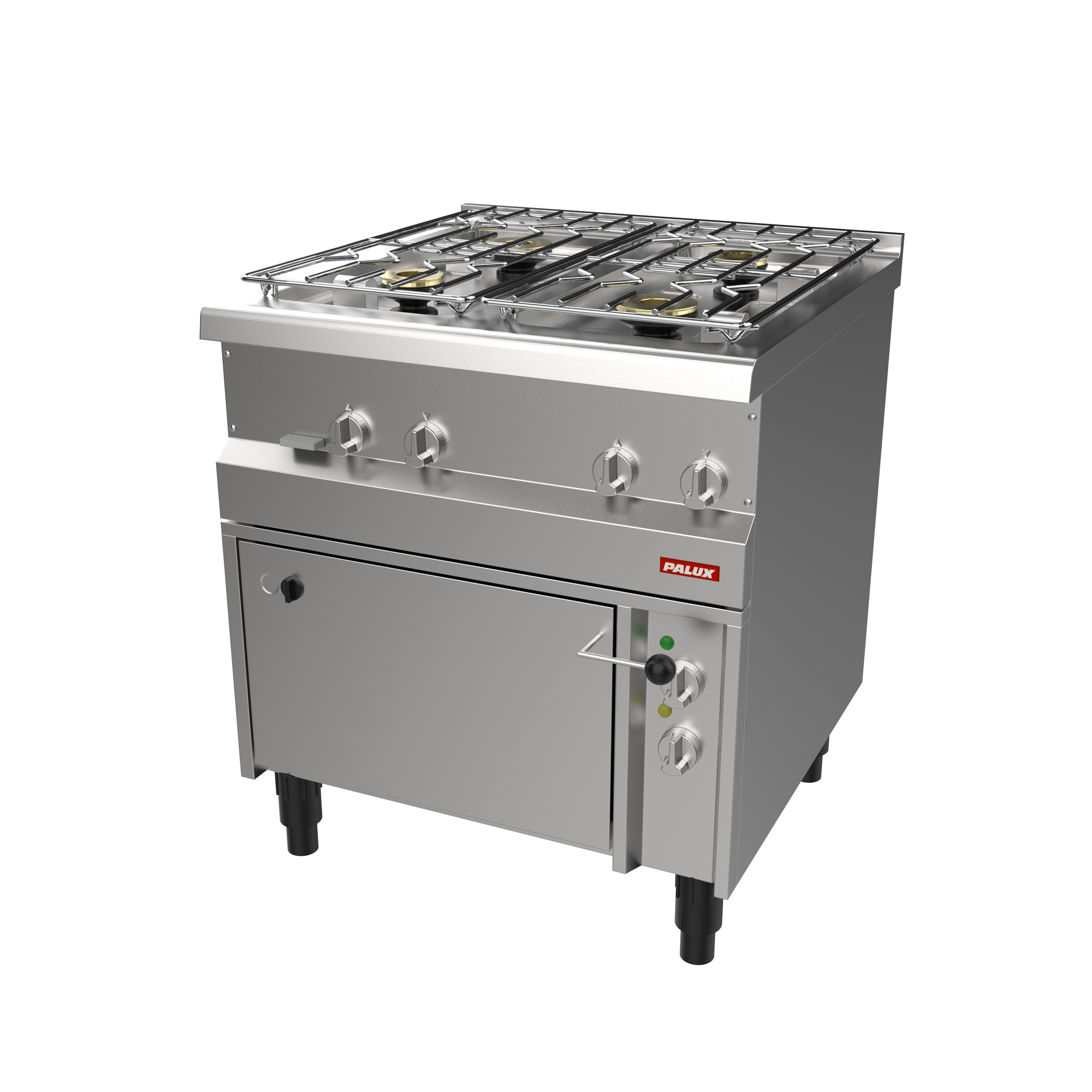 PALUX FunctionLine 4-Flammen Gasherd mit Elektro Backofen GN 1 1/2