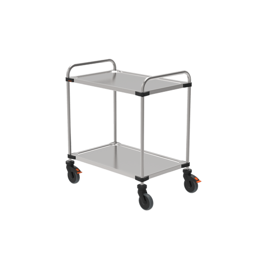 Rieber Servierwagen Edelstahl 850 - 2 Borde 800 x 500 mm montiert