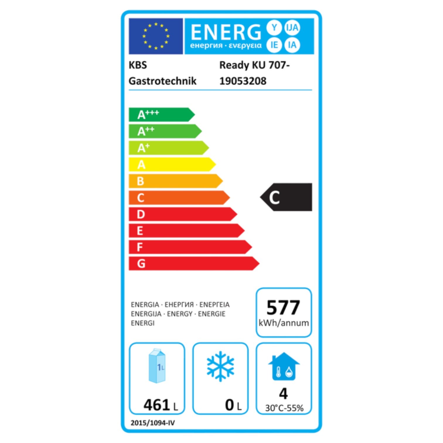 KBS Edelstahlkühlschrank Ready KU 707 Edelstahl Kühlschrank