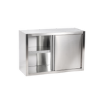 Edelstahl Wandhängeschrank mit Schiebetüren B 180cm x H 65cm