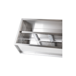 Edelstahl Wandhängeschrank mit Schiebetüren B 180cm x H 65cm