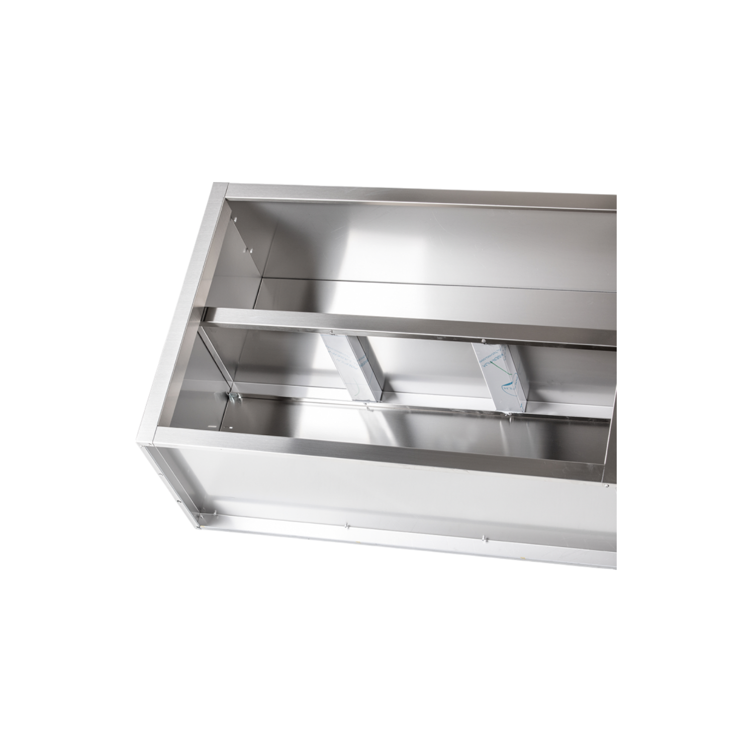 Edelstahl Wandhängeschrank mit Schiebetüren B 180cm x H 65cm