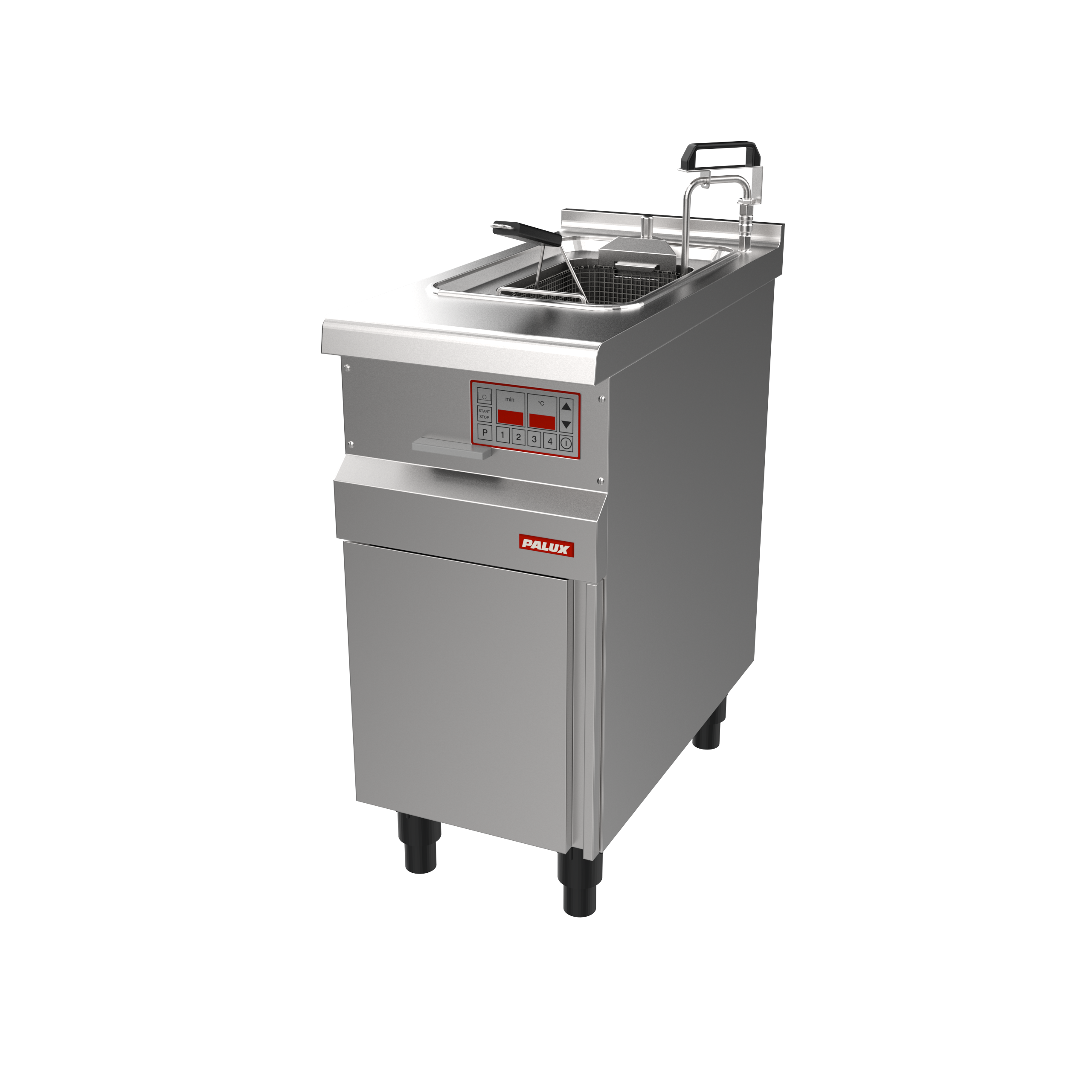 PALUX FunctionLine Einbecken-Fritteuse mit Elektroniksteuerung Plus, Filtersystem, Pumpe und Korb-Hubvorrichtung