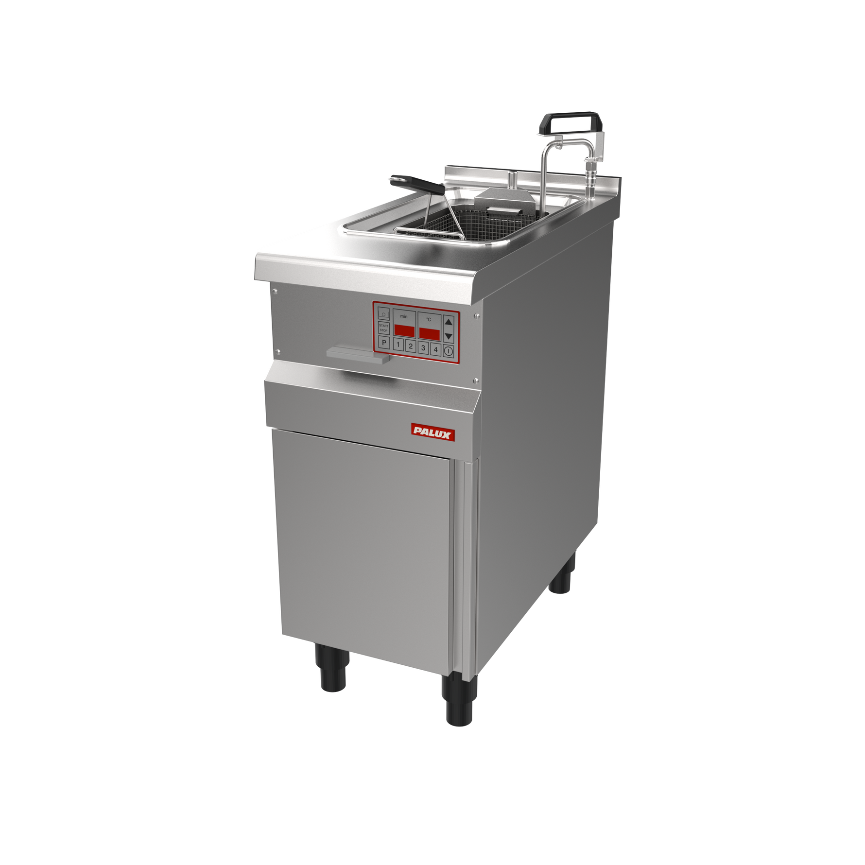 PALUX FunctionLine Einbecken-Fritteuse mit Elektroniksteuerung Plus, Filtersystem, Pumpe und Korb-Hubvorrichtung