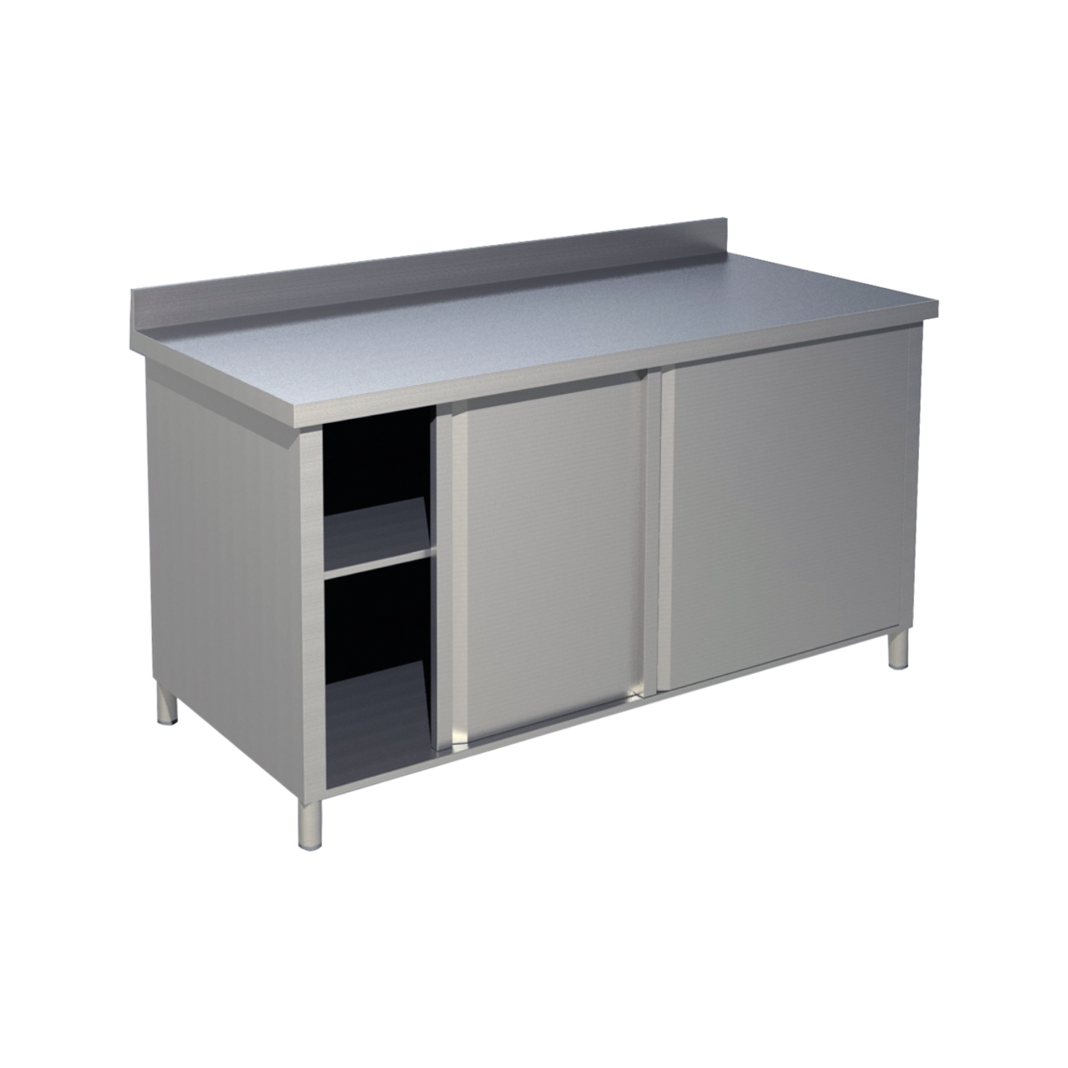 Edelstahl Arbeitsschrank mit Aufkantung B 100cm x T 60cm