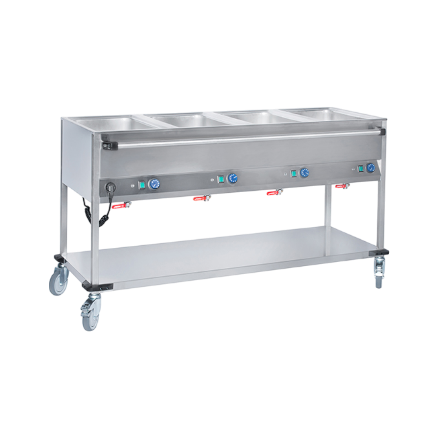 Mobiltherm Bain-Marie-Wagen BW4L 4 x 1/1 GN Fahrbarer Speisenausgabewagen