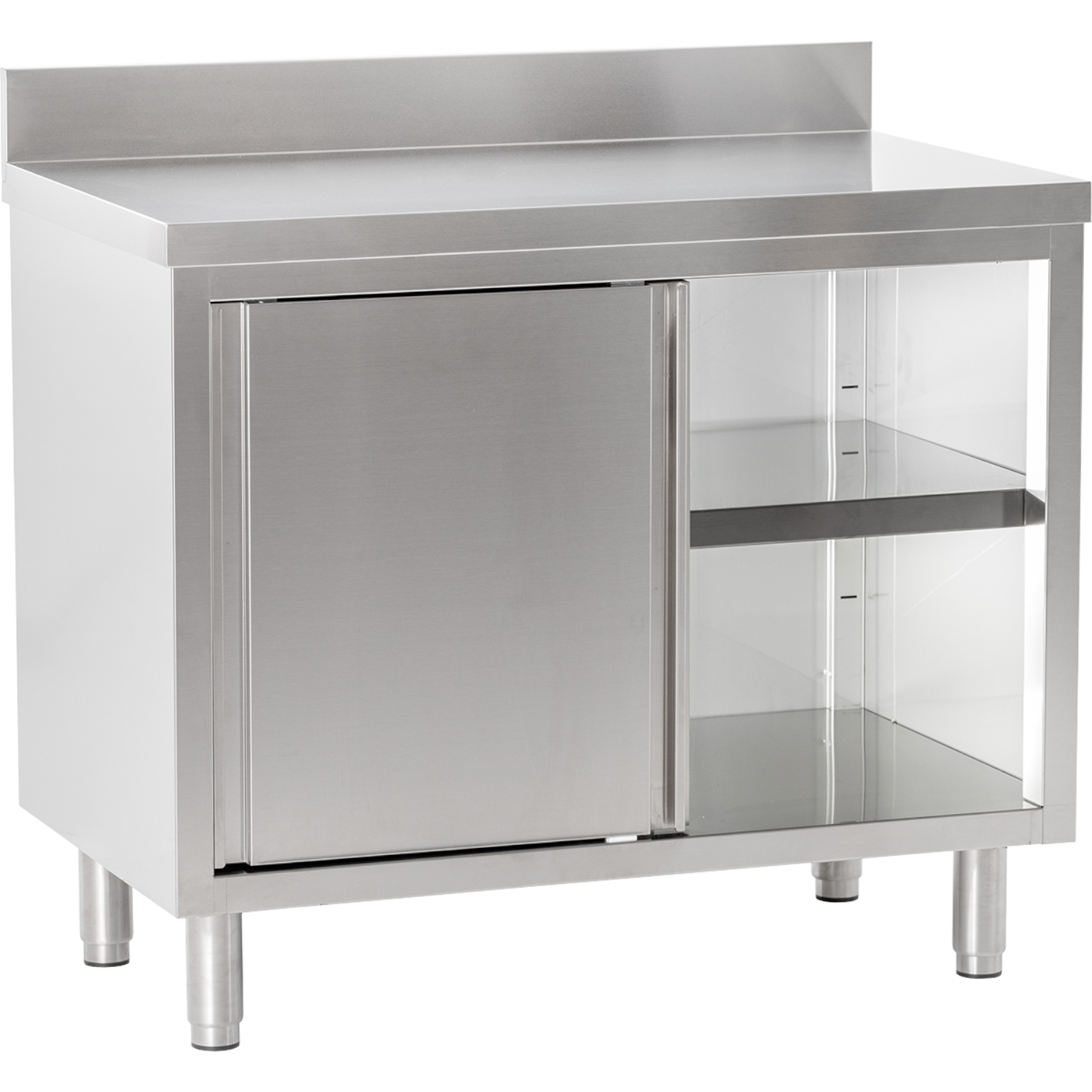 Edelstahl Arbeitsschrank mit Aufkantung B 100cm x T 60cm