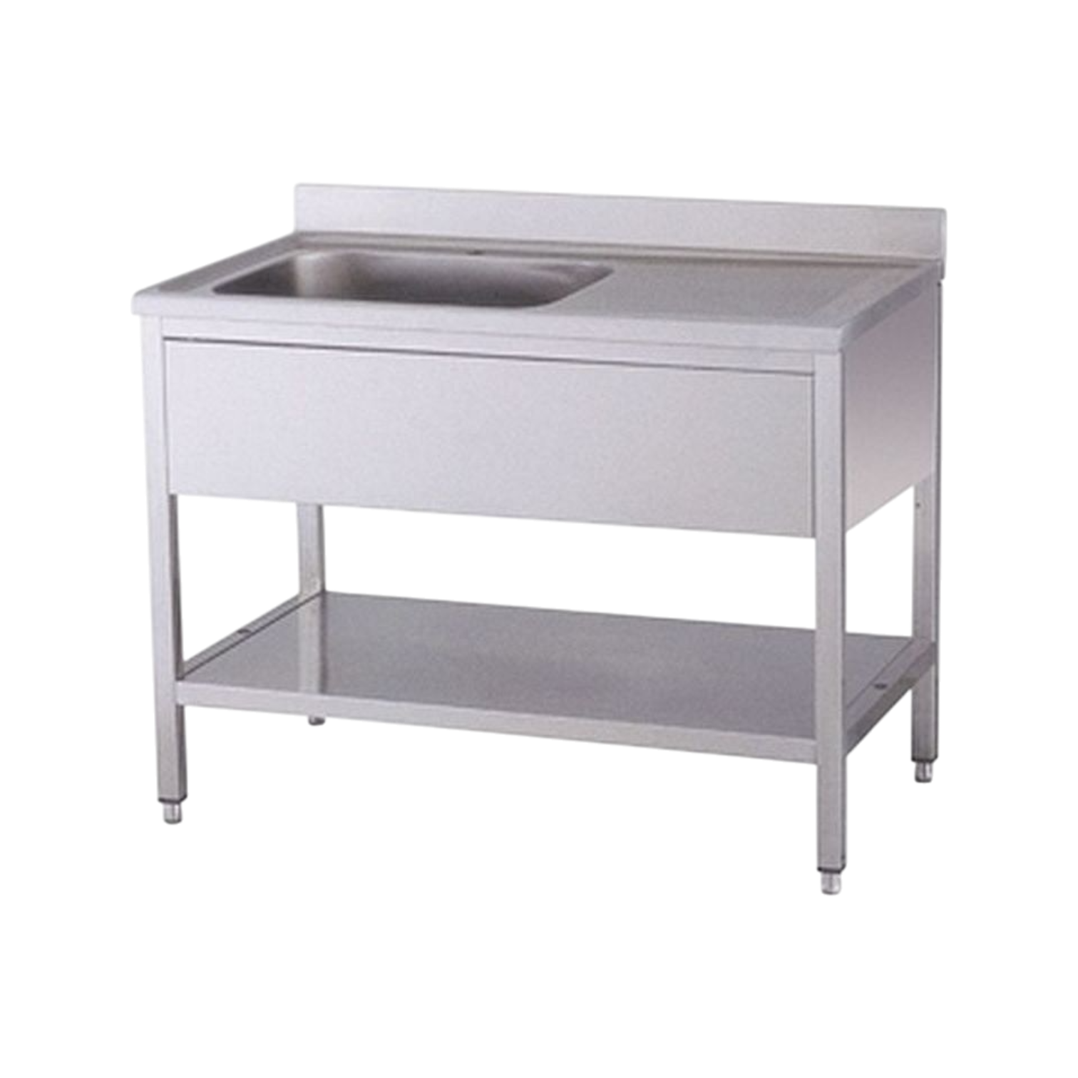 Edelstahl Spültisch 1 Becken links mit Aufkantung B 100cm