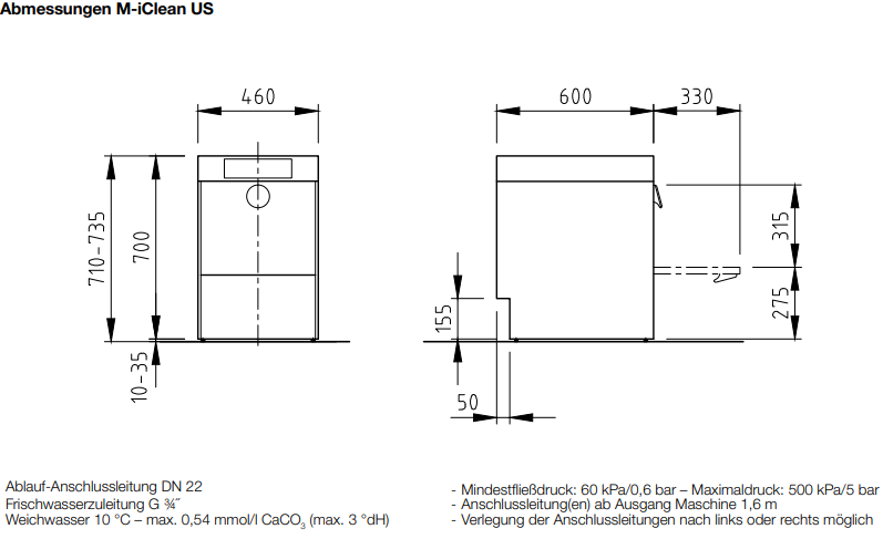 MEIKO M-iClean US Untertischspülmaschine Gläserspülmaschine