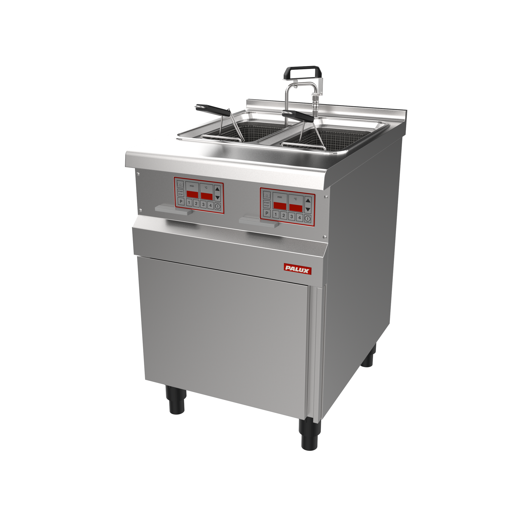 PALUX FunctionLine Zweibecken-Fritteuse mit Elektroniksteuerung Plus, Filtersystem, und Pumpe