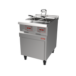 PALUX FunctionLine Zweibecken-Fritteuse mit Elektroniksteuerung Plus, Filtersystem, Pumpe und Korb-Hubvorrichtung